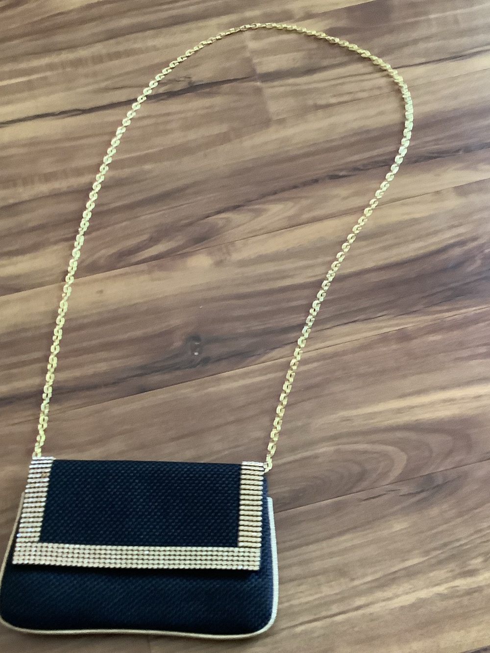 Black and Gold Evening Crossbody Clutch - Unbranded